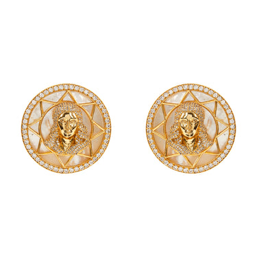 Angelic Realm Stud Earrings - Gold Plated