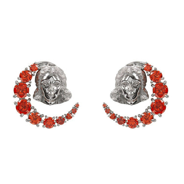 Crystal Cascade Stud Earrings - Silver Plated