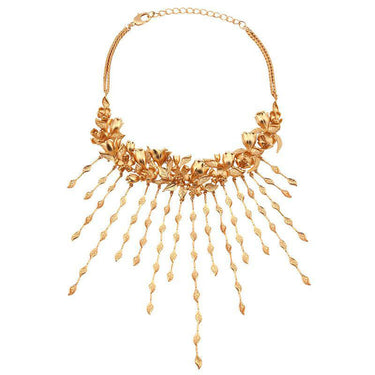 Matte Gold Viridus Necklace & Earrings Set