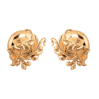 Lilium Gold Plated Stud Earrings