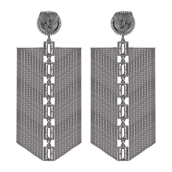 Gunmetal Fortuna Tassel Earrings