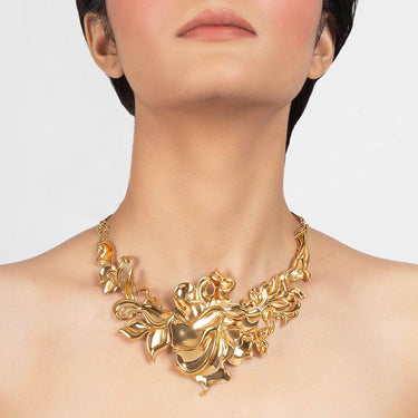 Floral Ignis Gold Plated Necklace