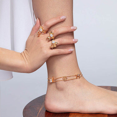 Auspices Charm Gold Plated Anklet