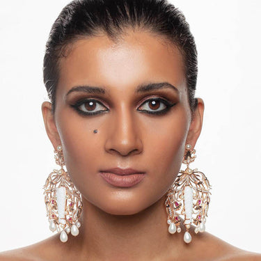 Delpazir White Stone Earrings