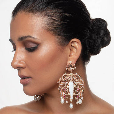 Delpazir White Stone Earrings