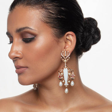 Jannat White Stone Earrings