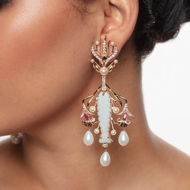 Jannat White Stone Earrings