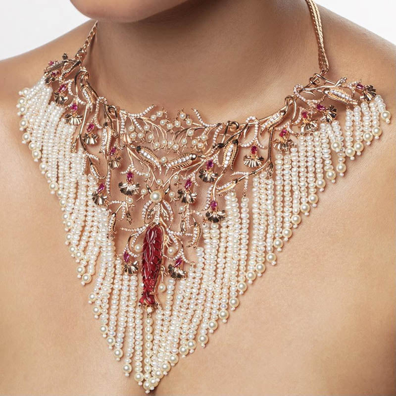 Laleh Bib Pearl Necklace